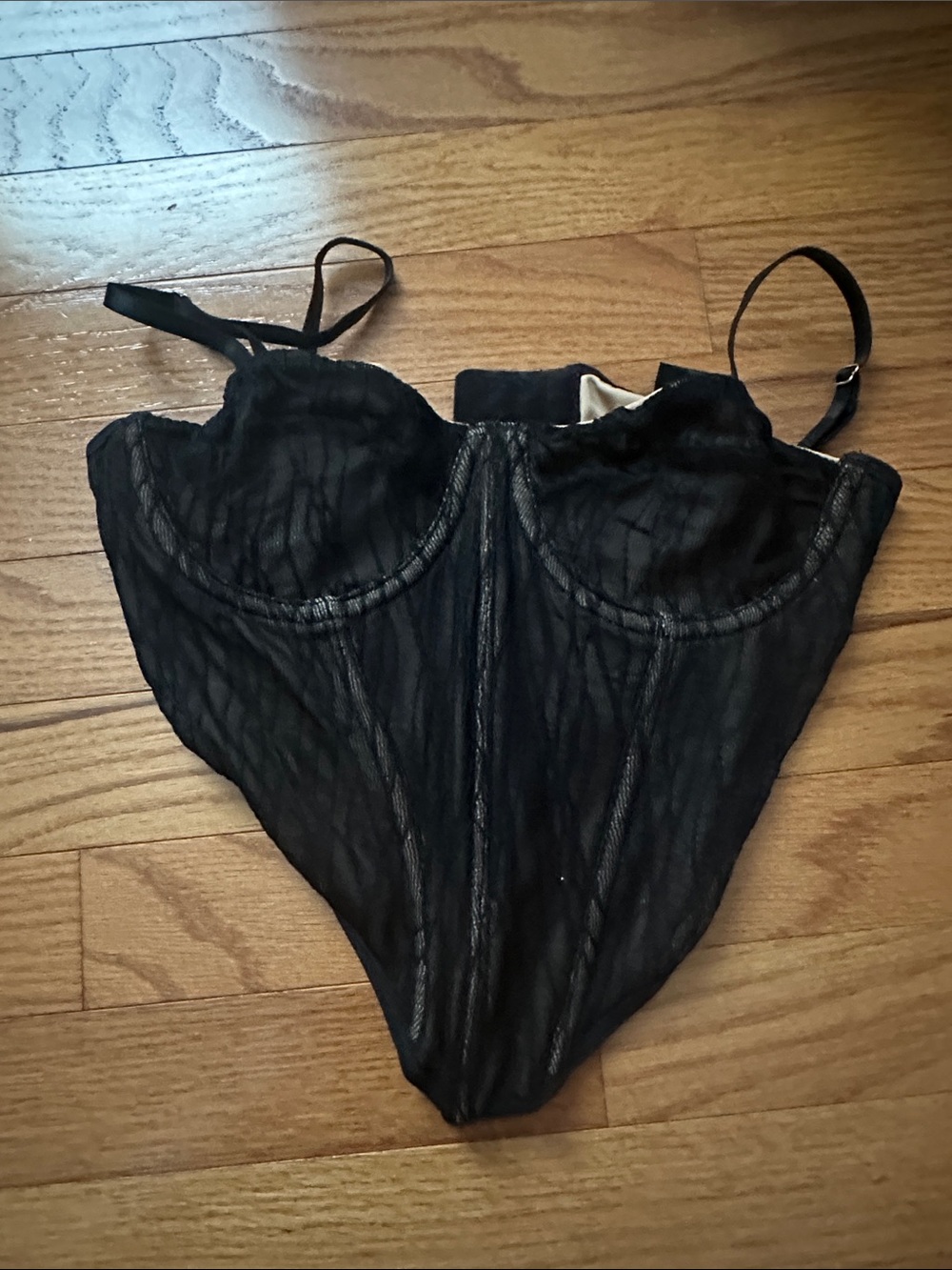 Black Sheer Corset Top